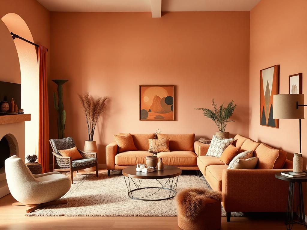 Styled short-term rental living room